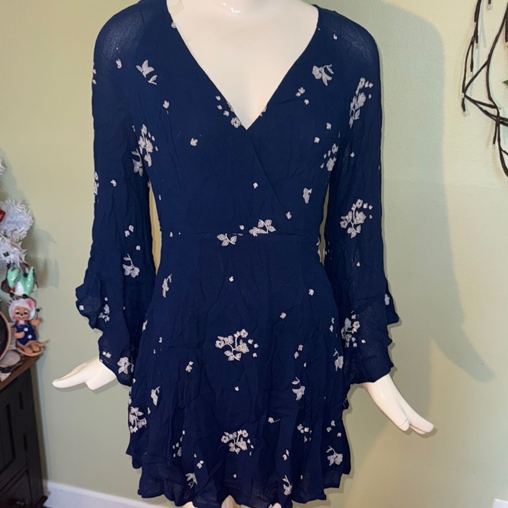 Free People Jasmine Embroidered Bell Sleeve Fit & Flare Dress - Picture 2 of 10